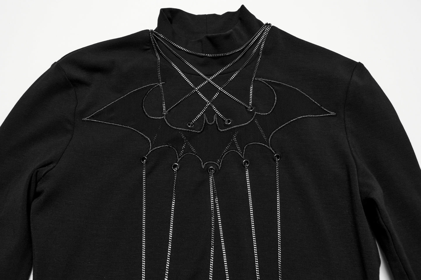 Punk Rave Morrigan Bat Chain Goth Top In Black
