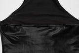 Punk Rave Valora Cross Fur Halter Top In Crimson