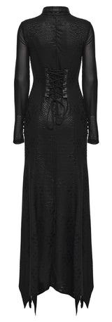 Punk Rave Seraphine Spinal Lace Panel Maxi Dress In Black