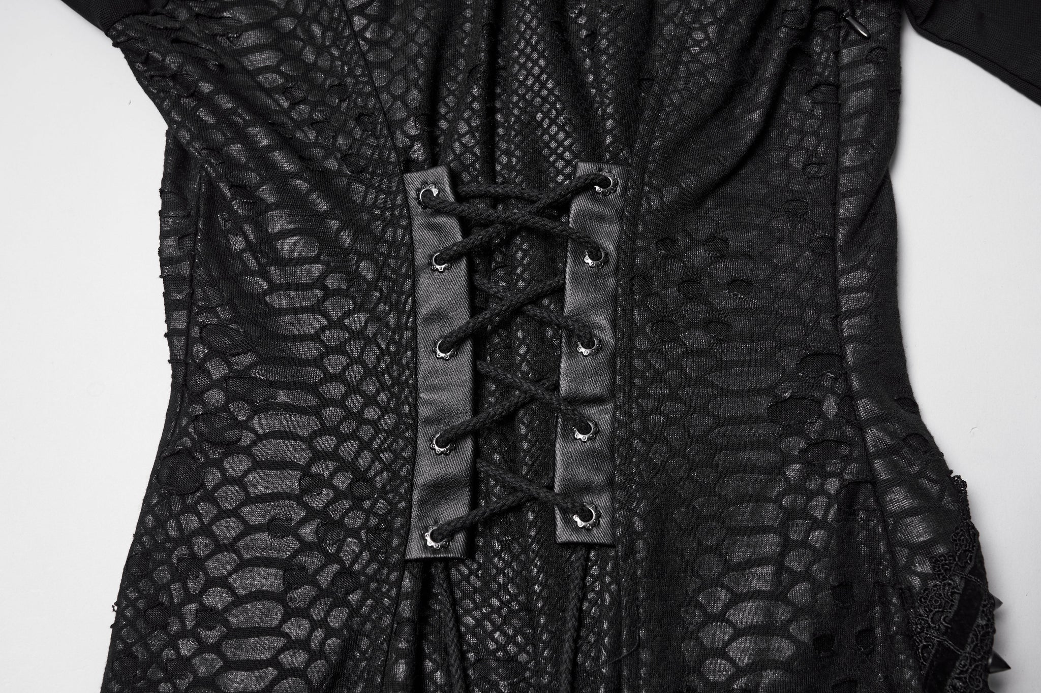 Punk Rave Seraphine Spinal Lace Panel Maxi Dress In Black