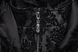 Punk Rave Morrigan Goth Gorgeous Jacquard Coat - Black