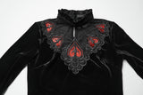 Punk Rave Belladonna Demon’s Hand Velvet T-Shirt in Red