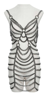 Punk Rave Anslie Metal Chain Dress