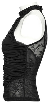 Punk Rave Kalliope Pleated Halter Neck Top