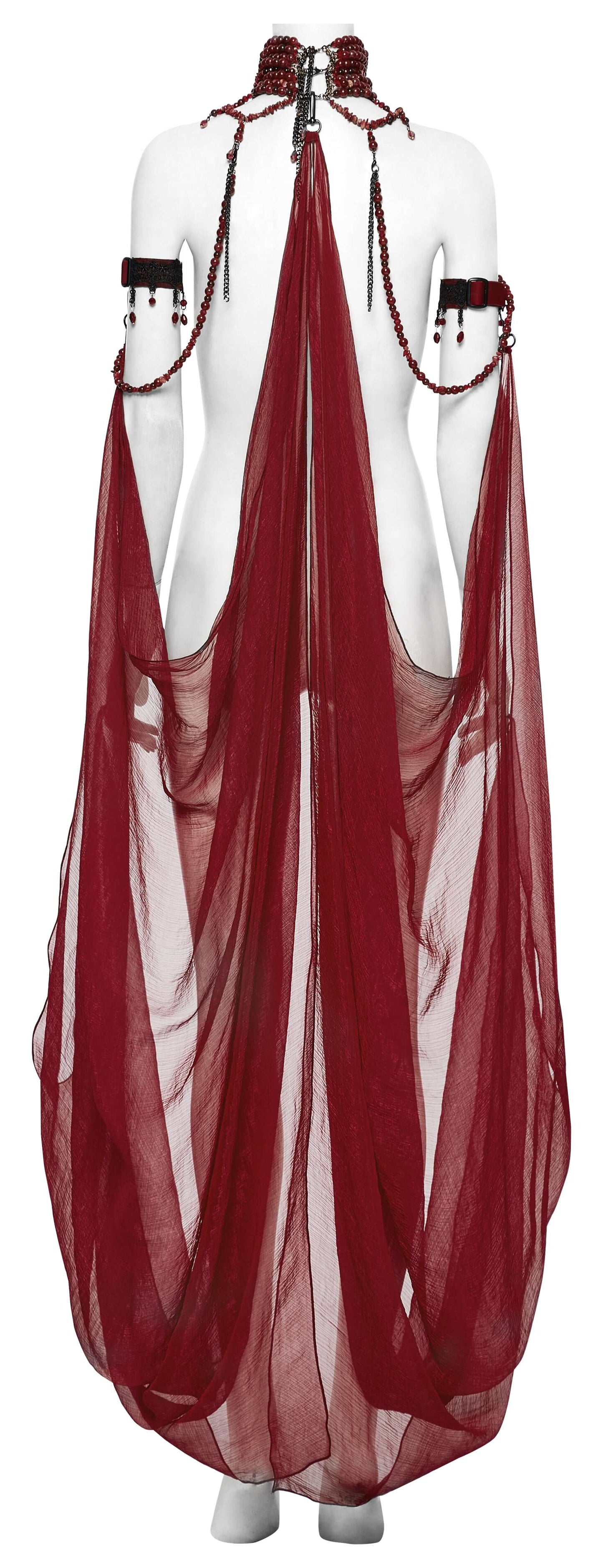 Punk Rave Dark Night Vampire Cloak in Red