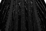 Punk Rave Morrigan Embroidered Velvet Goth Slip Dress In Black