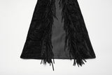 Punk Rave Morrigan Wasteland Tassel Flare Goth Trousers In Black