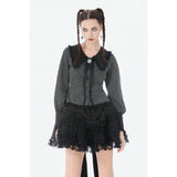 Dark in Love Gothic Peter Pan Collar Lace Shirt