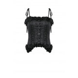 Dark in Love Selene Ruffled Floral Jacquard Corset Top