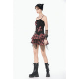 Dark in Love Punk Plaid Cross Strap Top