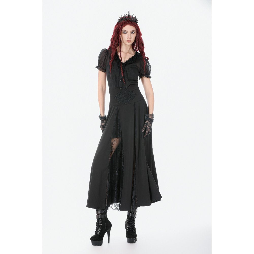 Dark in Love Elegant Gothic Long Skirt