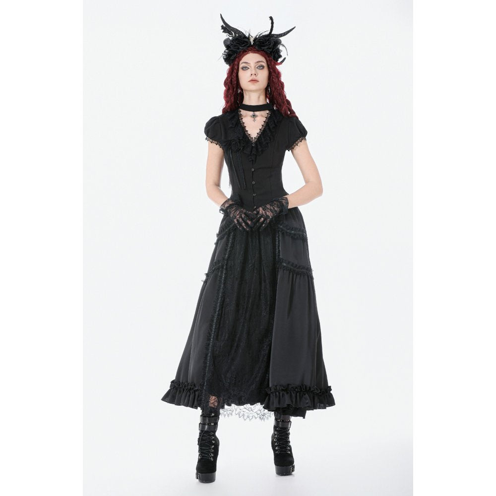 Dark in Love Belladonna Floor-Length Goth Skirt