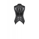 Dark in Love Punk Distressed Leather Lace-Up Top