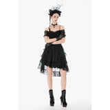 Dark in Love Romantic Gothic Lace Layered High-Low Dress