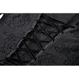 Dark in Love Luca Black Hollow Lace Gemstone Button Adjustable Waist Dress