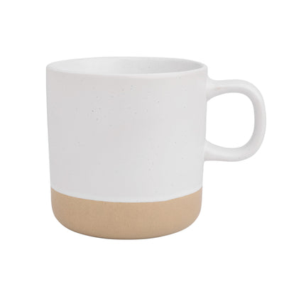 Ceramic Coffee Mug - White Speckled Stoneware 355ml