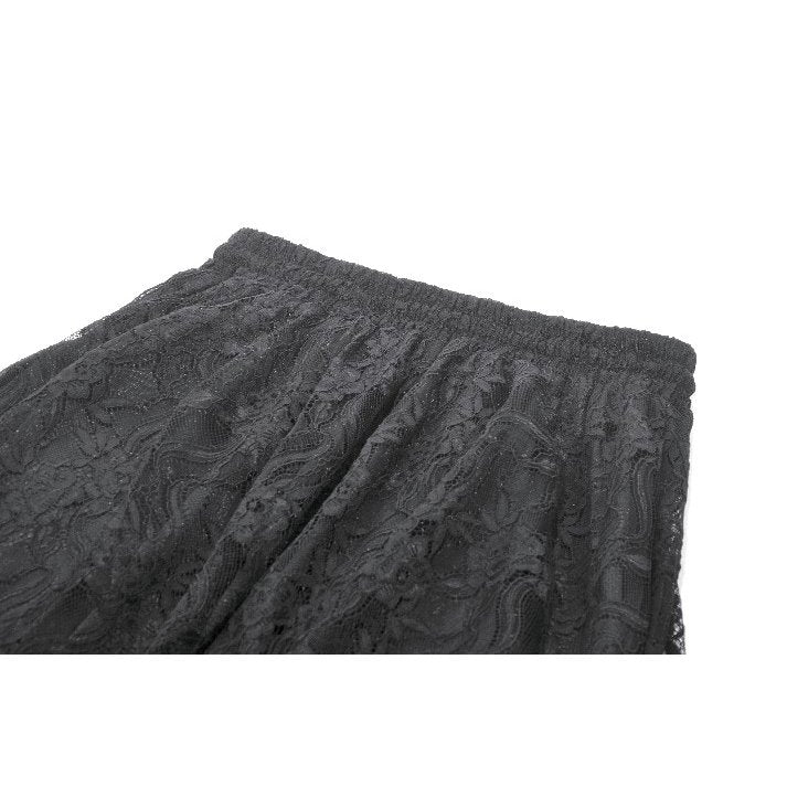 Dark in Love Vintage Gothic Lace Layered Maxi Skirt