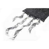 Dark in Love Seraphina Ruched Lace Goth Blouse in Black