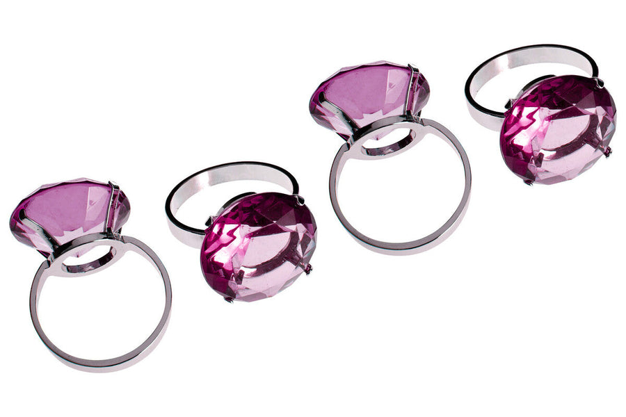 Set of Four Purple Napkin Rings | Diamante