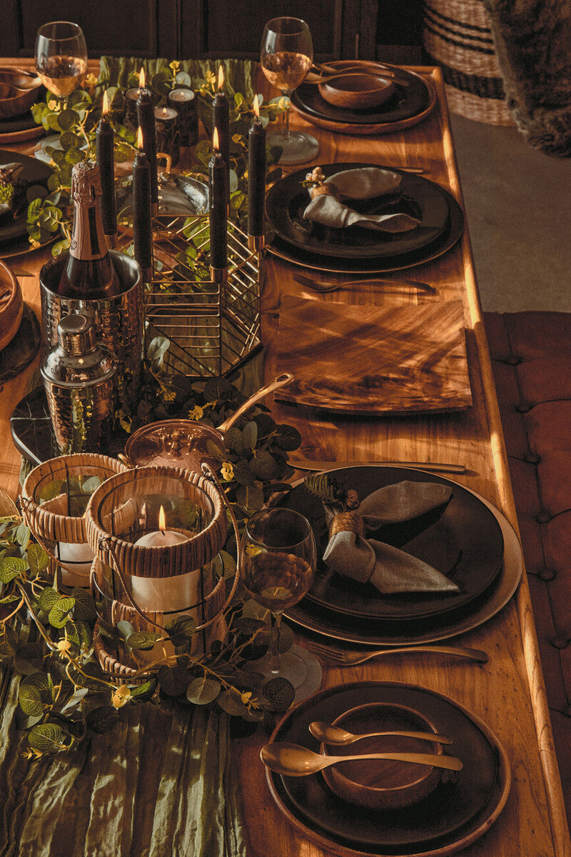 Set of Four Brass Finish Napkin Rings | Metallic Napkin Rings