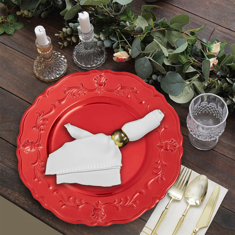 Red Finish Baroque Charger Plate | Dia