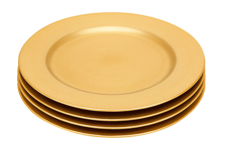 Gold Finish Flat Style Charger Plate | Dia