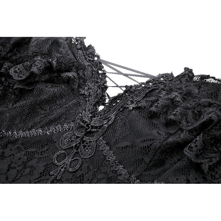 Dark in Love Cosette Elegant Gothic Off-Shoulder Ruffle Maxi Dress