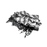 Dark in Love Quinn Punk Black and White Checkered Asymmetrical Messy Net Skirt