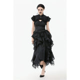 Dark in Love Seraphine Lace Shoulder Goth Top