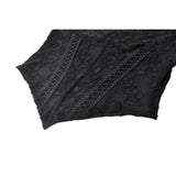 Dark in Love Zuri Gothic Romantic Lace Patchwork Bell-Sleeve Layered Cuff Top