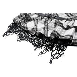 Dark in Love Quinn Punk Black and White Checkered Asymmetrical Messy Net Skirt