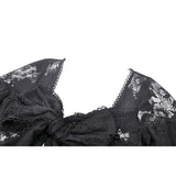 Dark in Love Emersyn Elegant Gothic Lace-Trimmed Long Robe
