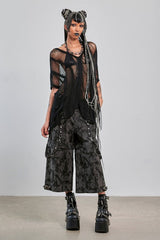Gothic Mesh Top Black Sheer Layering Banned Apparel