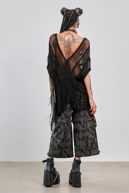 Gothic Mesh Top Black Sheer Layering Banned Apparel