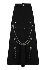 Gothic Cargo Skirt Black Zip Off Punk Style Banned