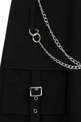 Gothic Cargo Skirt Black Zip Off Punk Style Banned
