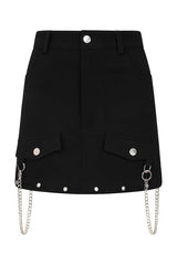 Gothic Cargo Skirt Black Zip Off Punk Style Banned