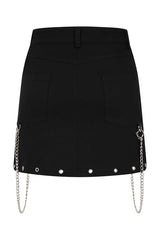 Gothic Cargo Skirt Black Zip Off Punk Style Banned