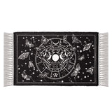 Lunar Moth Rug Gothic Cotton Moon Phase Decor