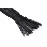 Dark in Love Aoife Black Hollow Lace Elastic Pleated Waist Eyelash Lace Cuff Top
