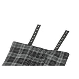 Dark in Love Ida Punk Grey Tartan Metal Studded Dress