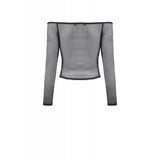Dark in Love Lyra Fishnet Off-Shoulder Gothic Mesh Top