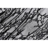 Dark in Love Aoife Black Hollow Lace Elastic Pleated Waist Eyelash Lace Cuff Top