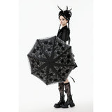 Dark in Love Belladonna Embroidered Folding Parasol