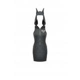 Dark In Love Salem Striped Cat Ear Hoodie Dress