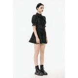 Dark in Love Lolita-Inspired Ruffled Mini Skirt in Black