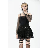 Dark in Love Lyra Fishnet Off-Shoulder Gothic Mesh Top
