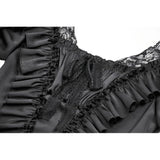 Dark in Love Seraphina Ruched Puff Sleeve Corset Top in Black