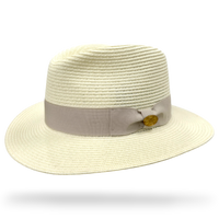 Straw Fedora Hat With Band