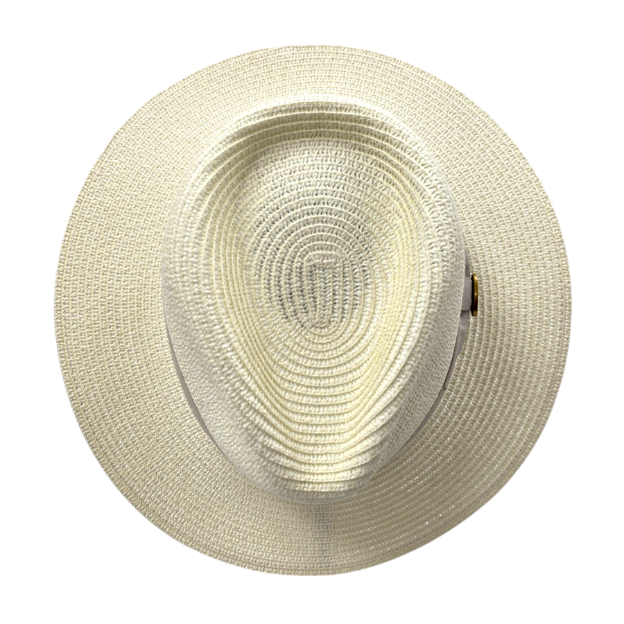 Straw Fedora Hat With Band
